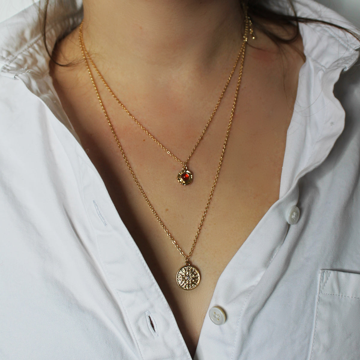 Hadley Solar Medallion Necklace