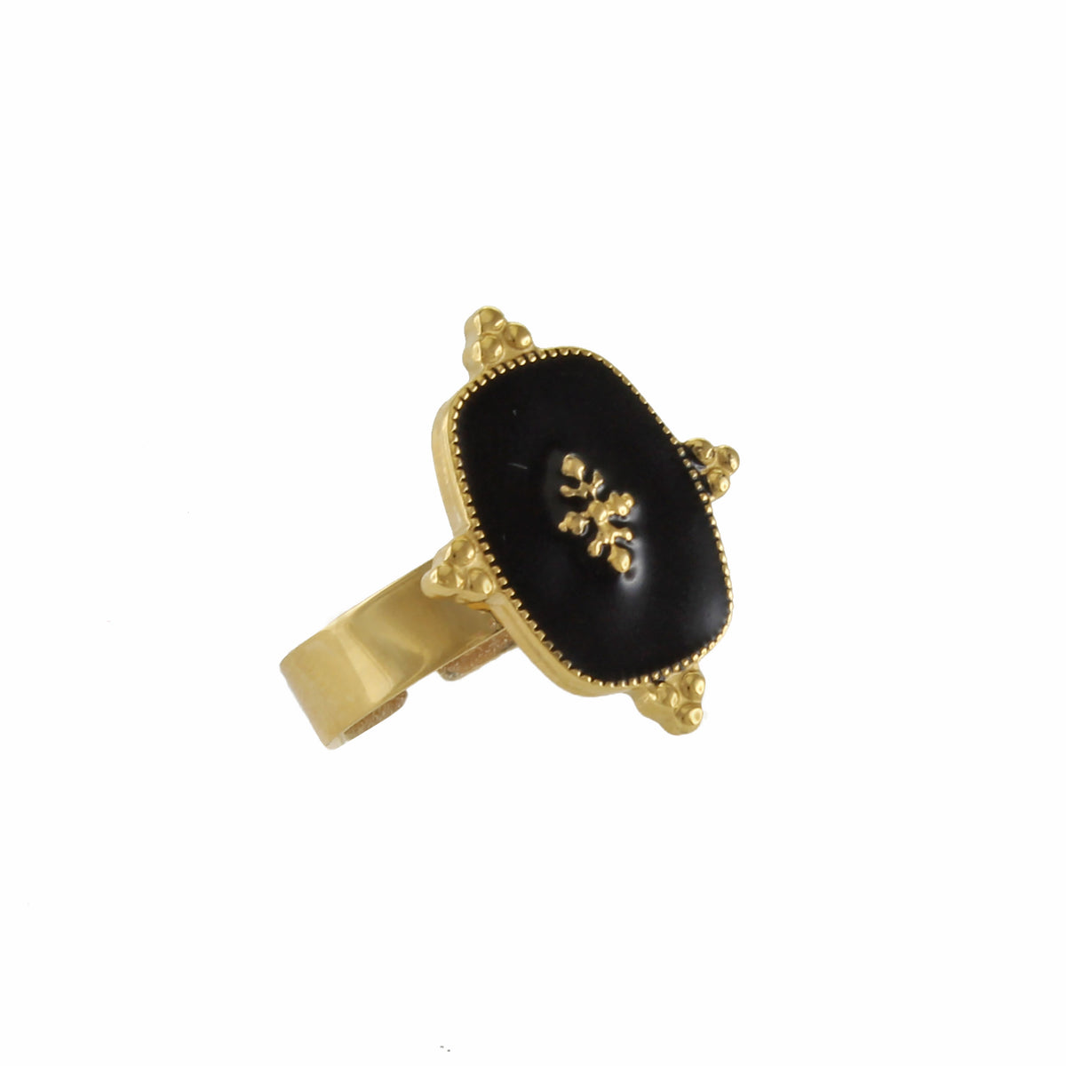 Genevieve Onyx Crest Ring
