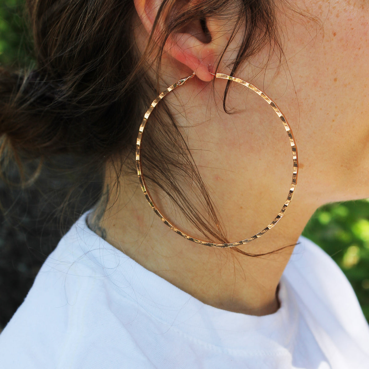 Simone Hammered Hoops