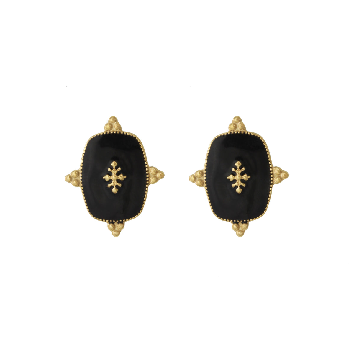 Giselle Onyx Medallion Earrings