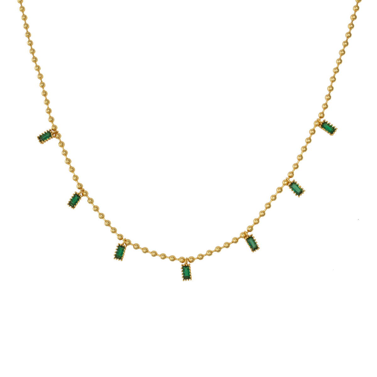 Collier à franges d'émeraudes Octavia