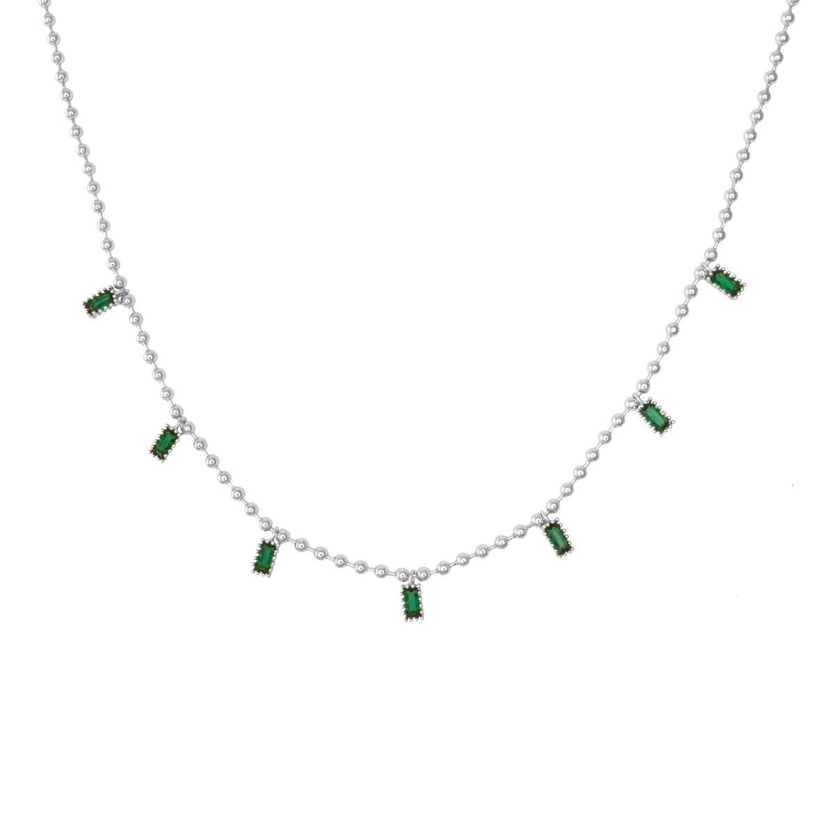 Octavia Emerald Fringe Necklace