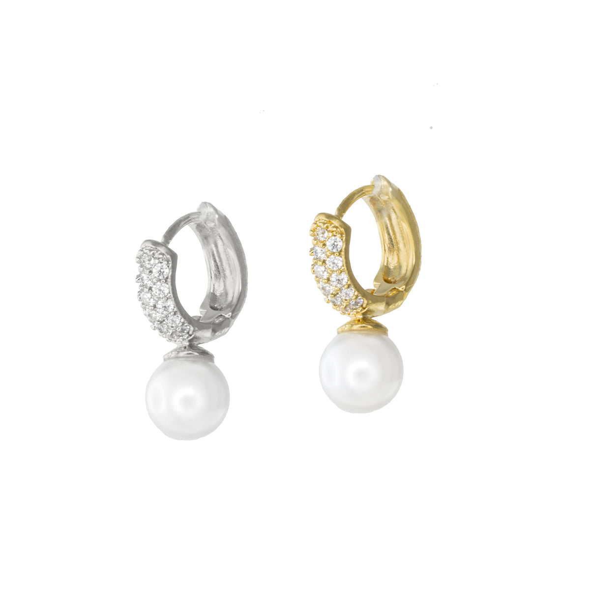 Desdemona Pavé Pearl Earrings