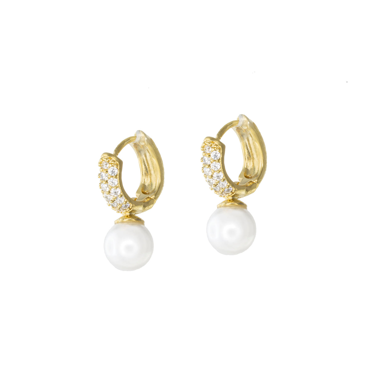 Desdemona Pavé Pearl Earrings