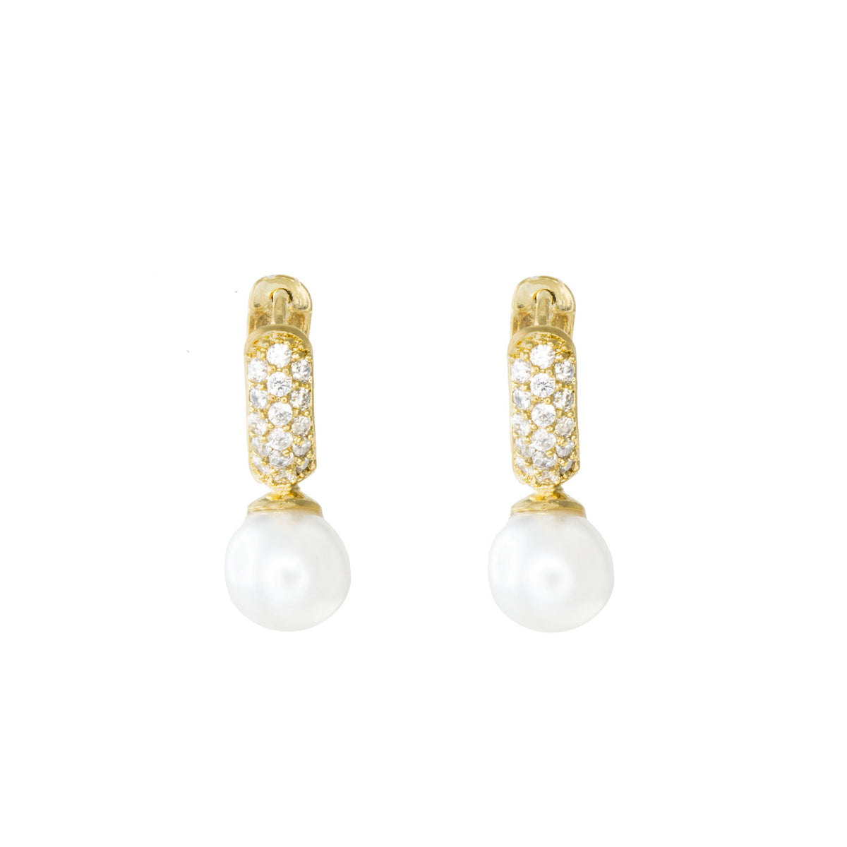 Desdemona Pavé Pearl Earrings