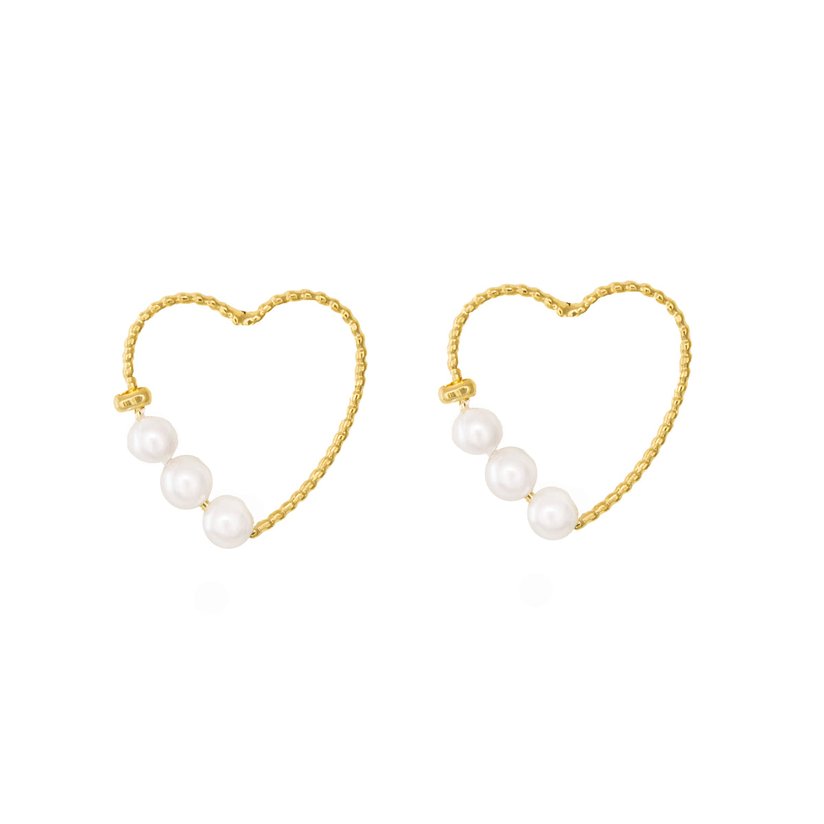 Boucles d'oreilles Katerina Pearl en forme de cœur