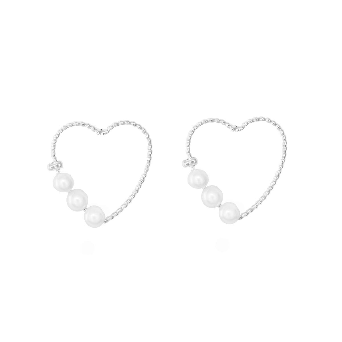 Katerina Pearl Heart Earrings